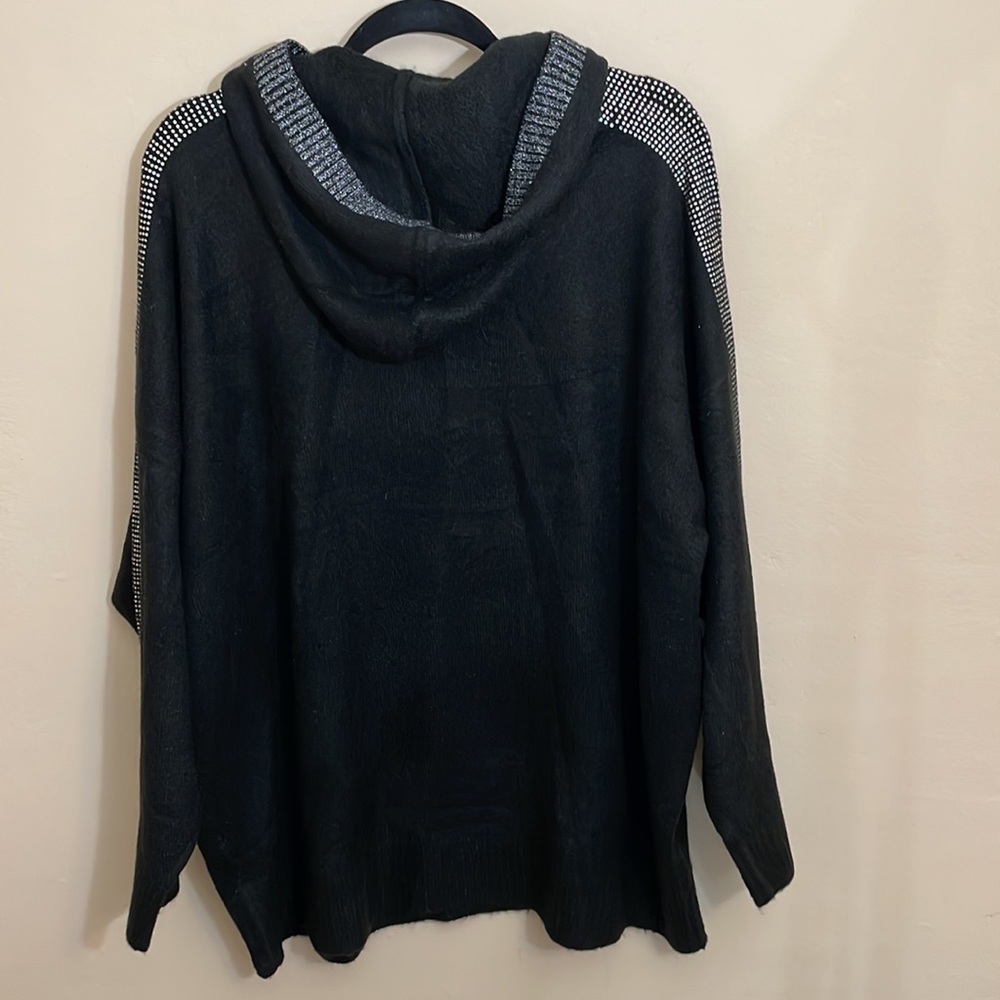 Asos Curve River Island plus hoodie sweater rhinestone detail in black 14/16 - Picture 9 of 11